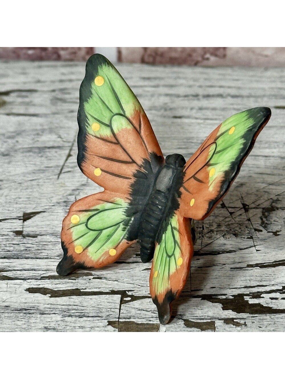 Vintage Lefton Butterfly Clip On Ornament Figurine RARE HTF
